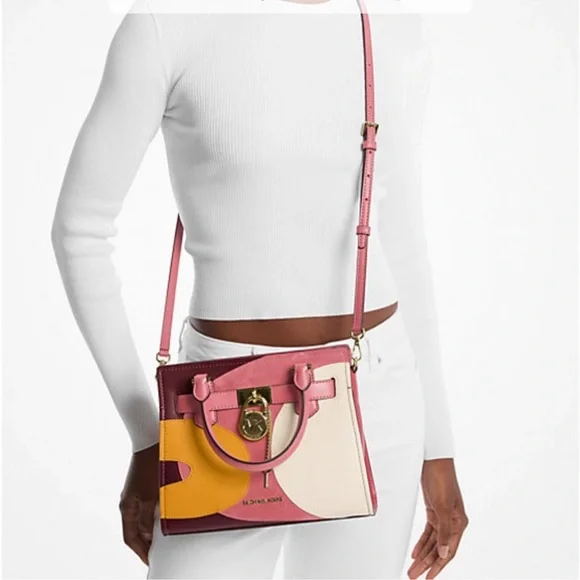 MICHAEL KORS Hamilton Small Two-Tone Satchel
COLOR LIGHT BERRY SHERBET MULTI
NWT - Picture 3 of 16